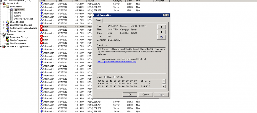 sql server event id 17120_2