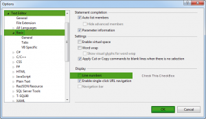 Display Line Numbers In Visual Studio