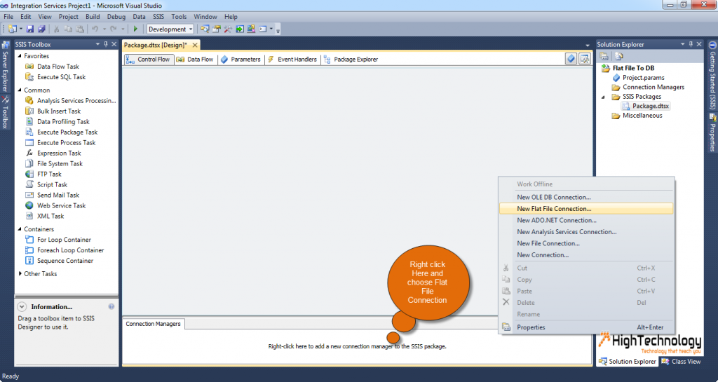 SSIS Package For Conversion Of Flat File To SQL Server