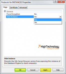 How To Hide An Instance Of SQL Server In 2008 R2