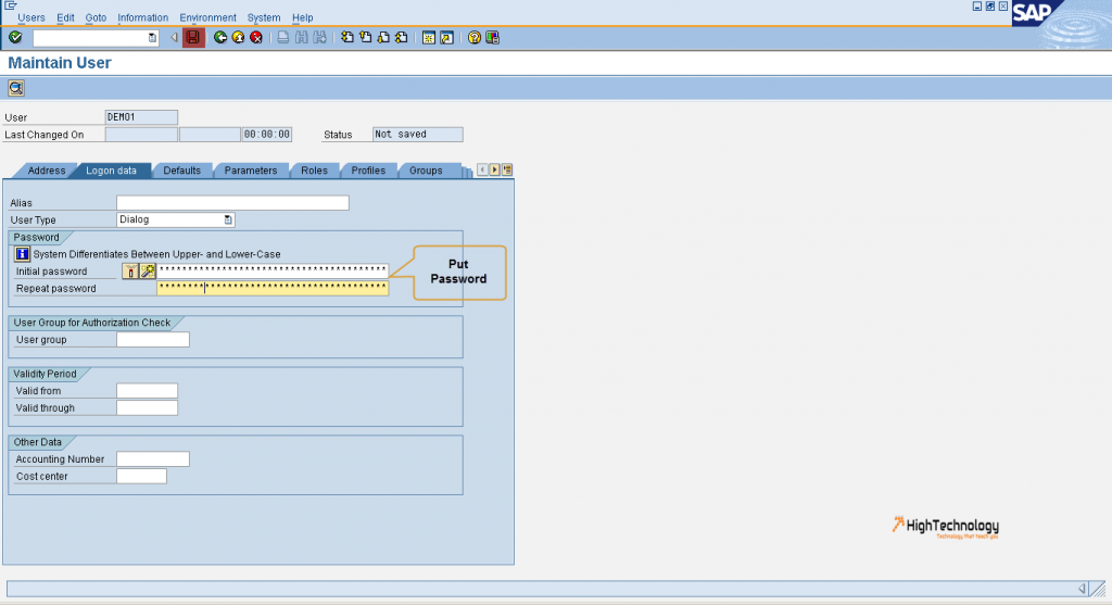 How to create user in SAP
