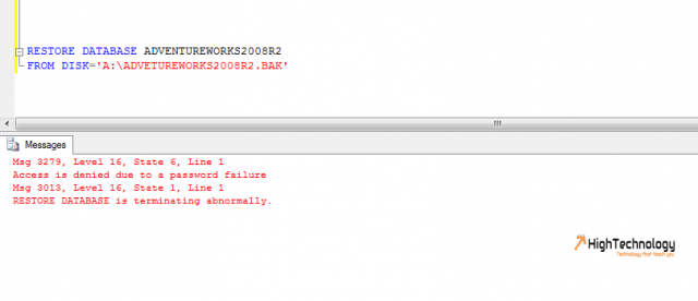 BACKUP DATABASE WITH MEDIA PASSWORD