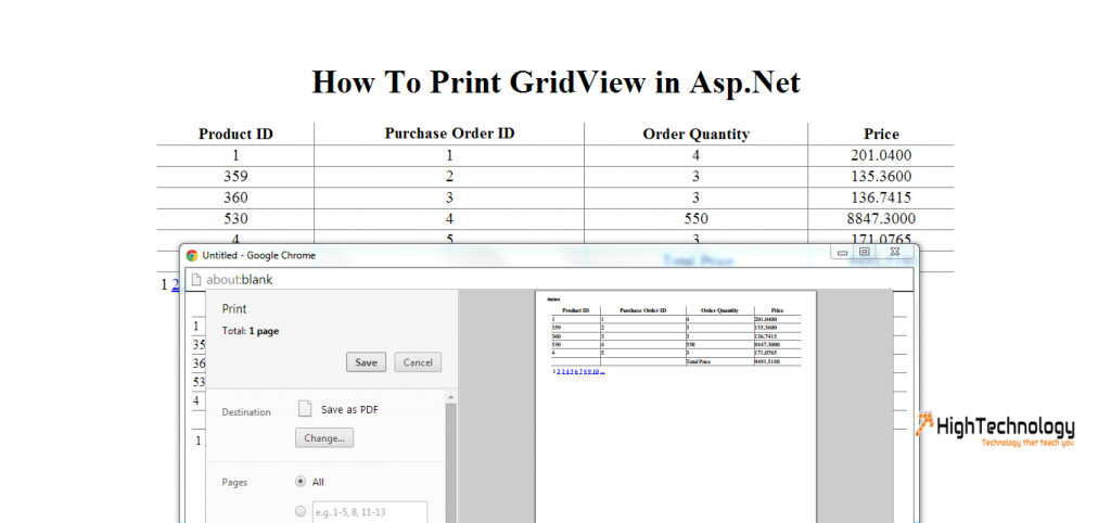 How To Print GridView in Asp.Net