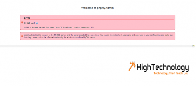 1045 - Access denied for user  root@localhost using password NO