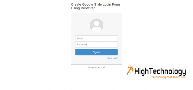 Create Google Style Login Form Using Bootstrap