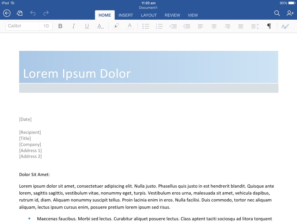 iPad-Export PDF from Word
