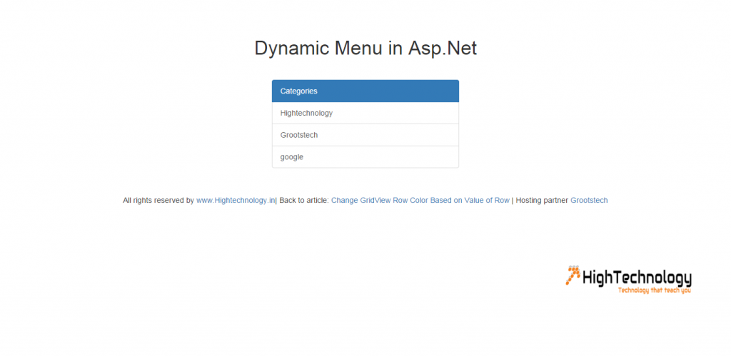 Dynamic Menu in Asp.Net