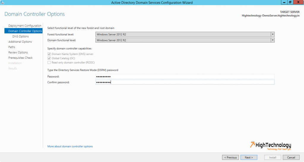 install active directory windows server 2012