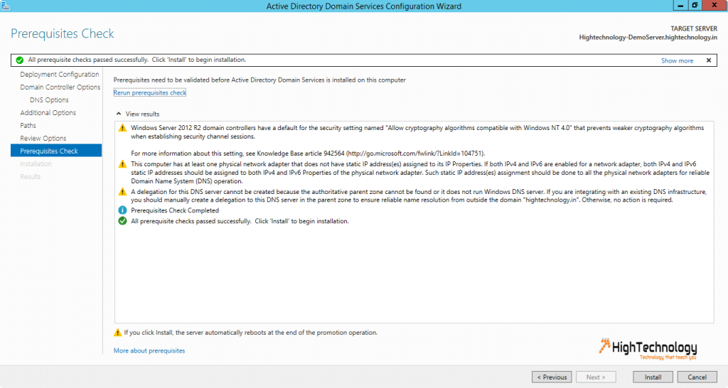 installing active directory on windows server 2012