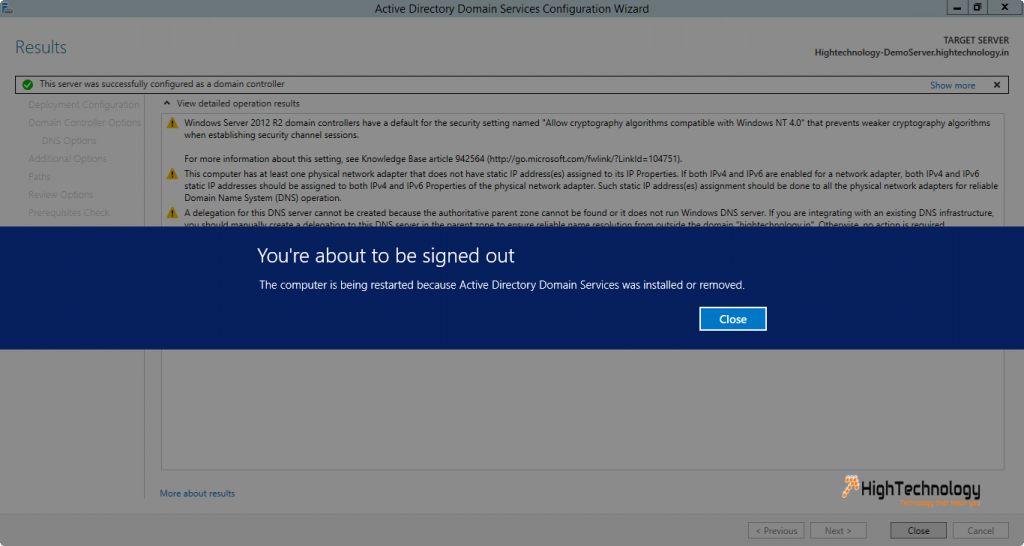 installing active directory on windows server 2012