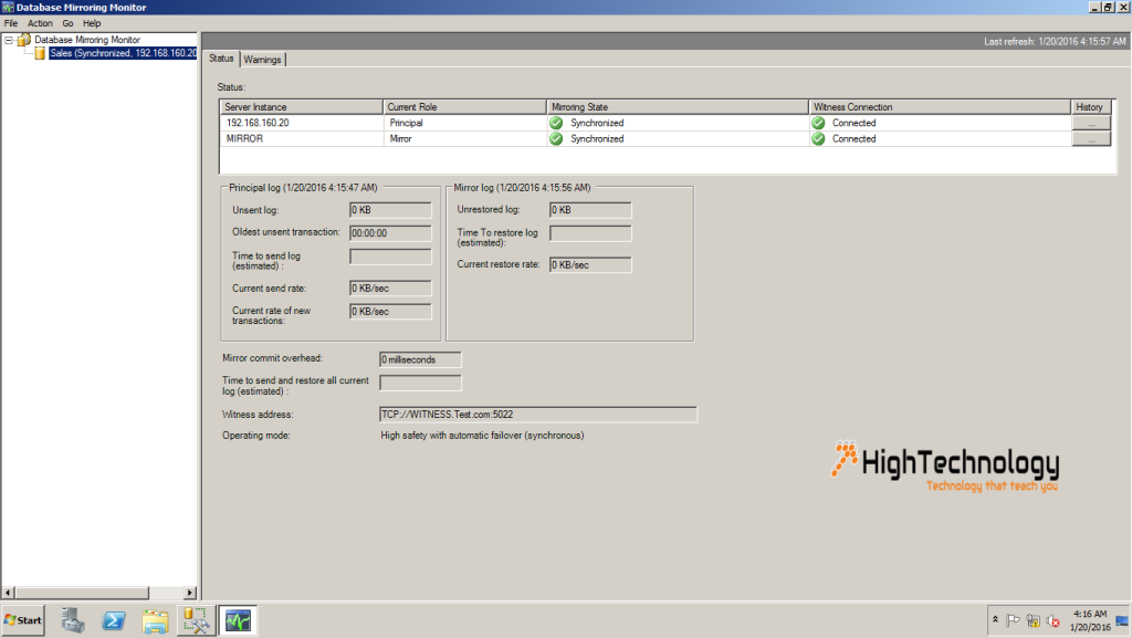 SQL Server Database Mirroring