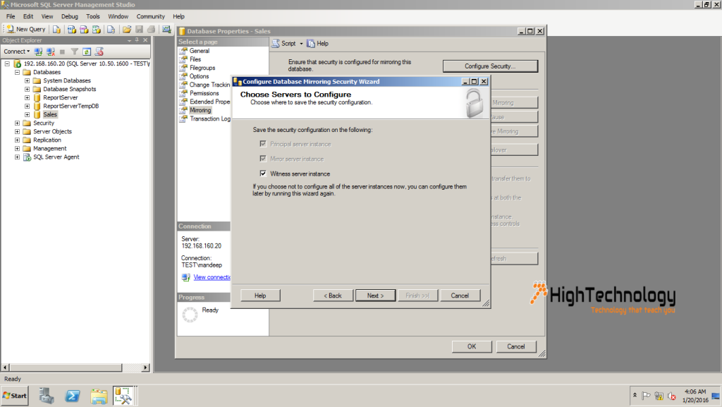 SQL Server Database Mirroring in Domain Environment