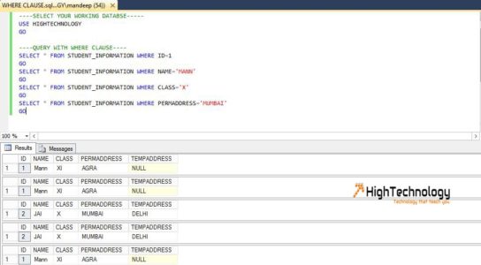 sql where clause