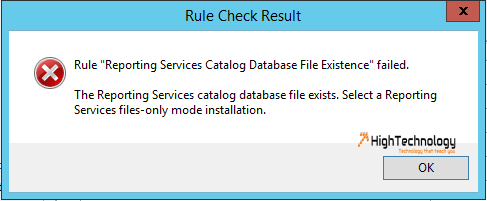 Reporting Services Catalog Database File Existence