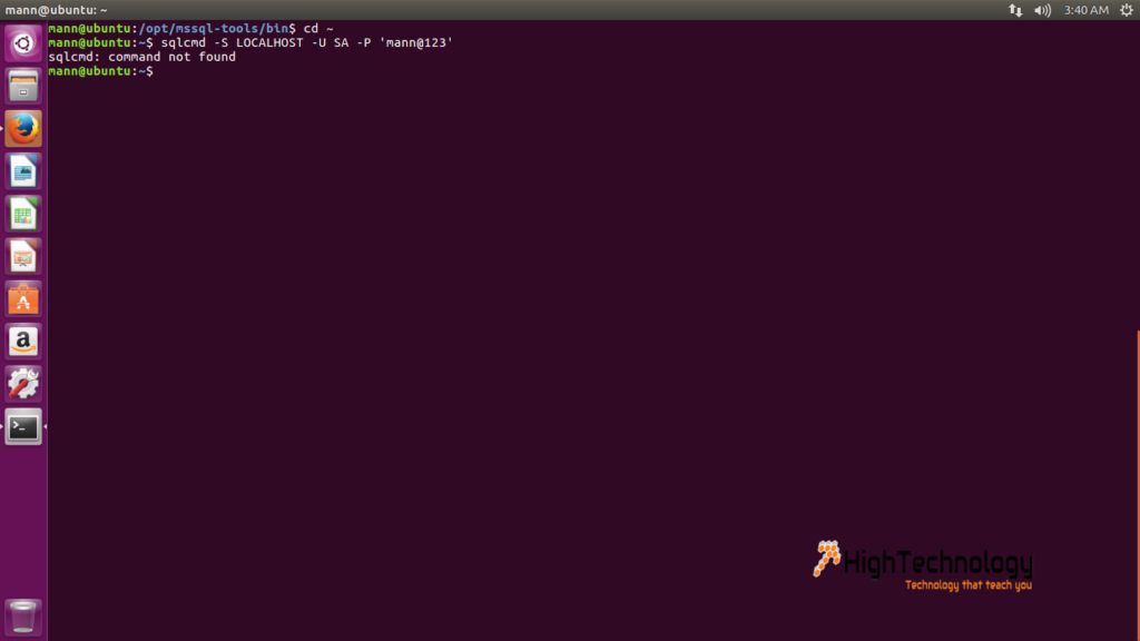  sqlcmd command not found on ubuntu