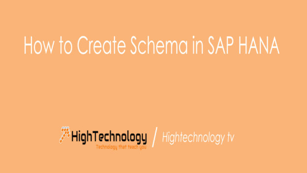 Create Schema in SAP HANA