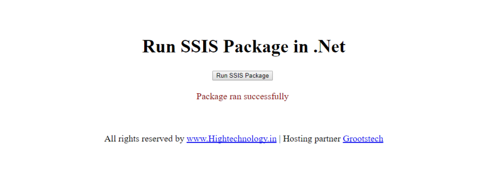 run ssis package from .net