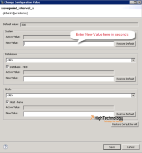 Sap Hana Savepoint