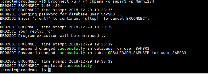 Change SAPSR3 Password via BRCONNECT