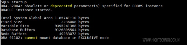 ORA-01102 cannot mount database in EXCLUSIVE mode