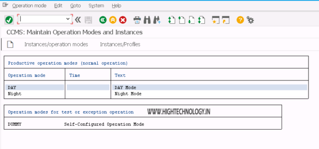 Operation Mode in SAP